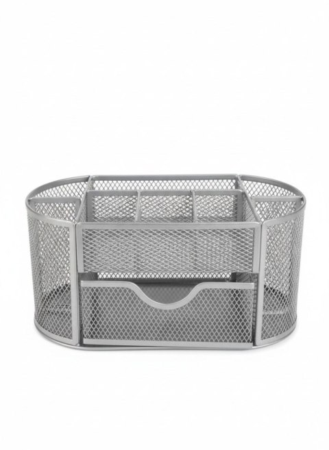 Przybornik na biurko JUMBO srebrny srebrny metal Tres (5a) Tres