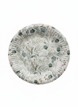 Talerz jednorazowy Golden Eucalypus papier śr. 180mm 8 szt Paw (PPD8003700) Paw