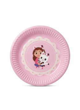 Talerz jednorazowy Koci Domek Gabi papier śr. 180mm 6 szt Partydeco (TPP105) Partydeco