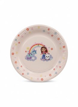 Talerz jednorazowy Koci Domek Gabi papier śr. 230mm 6 szt Partydeco (TPP104) Partydeco