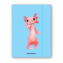 Teczka kartonowa na gumkę Teddies& Aksolotl A4 niebieski 270g Narcissus Narcissus