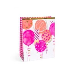 Torba prezentowa urodziny różowe, L, 5szt. [mm:] 320x260x 120 Argo (257048) Argo