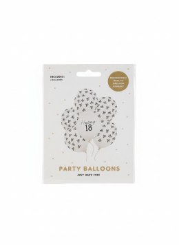 Balon gumowy 18, Pastel Off-white biały 300mm Partydeco (SB14P-418-008Z-6) Partydeco