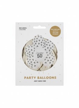 Balon gumowy 50, Pastel Off-white mix 300mm Partydeco (SB14P-450-008Z-6) Partydeco