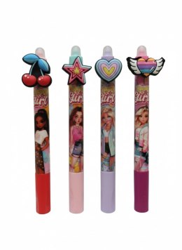 Długopis wymazywalny GIRLS 450010-W wkład niebieski 0,5mm Cresco (Z GUMKĄ) Cresco