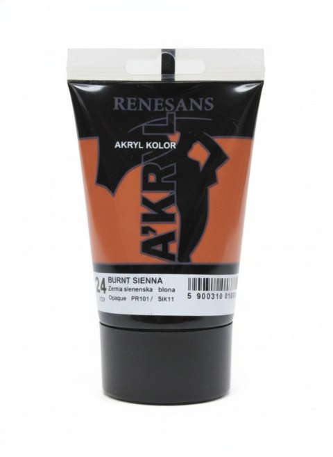 Farba akrylowa Ziemia sieneńska palona kolor: Ziemia sieneńska palona 100ml Renesans (24) Renesans