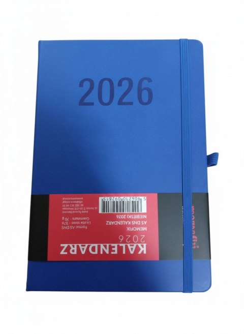 Kalendarz książkowy (terminarz) 2026 MEMOFIX DNS A5 Antra (niebieski) Antra