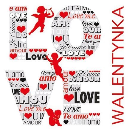 Kartka składana Walentynka kw [mm:] 150x150 Pol-mak (LKW) Pol-mak