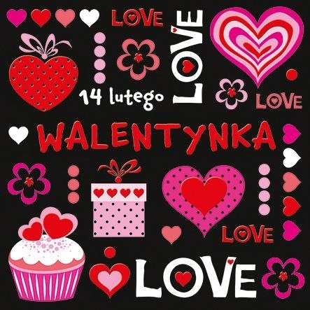 Kartka składana Walentynka kw [mm:] 150x150 Pol-mak (LKW) Pol-mak