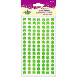 Kryształki Craft-Fun Series samoprzylepne na pasku kwadraty 8x8mm zielone Titanum (16078C) Titanum