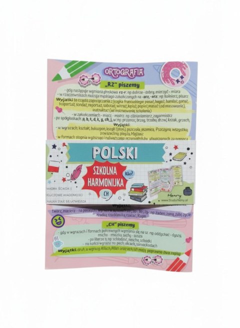 Książeczka edukacyjna Ściąga harmonijka Polski interpunkcja i ortografia Henry (5905701489206) Henry