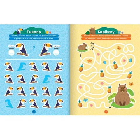 Książka dla dzieci W dżungli. Aktywizująca książeczka z naklejkami 3D. Aksjomat Aksjomat