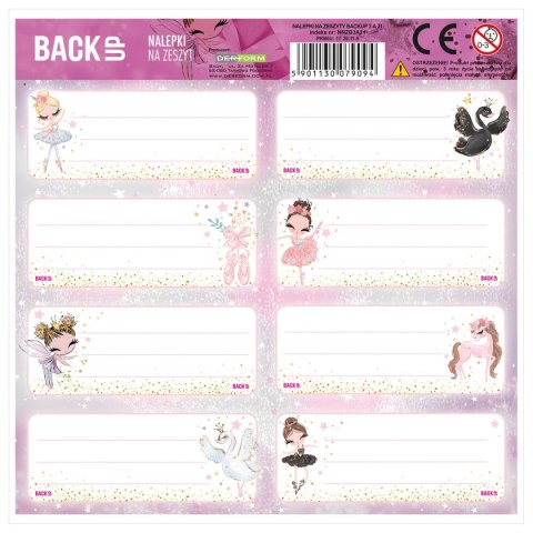 Naklejka na zeszyt BACKUP 3 [mm:] 160x160 Derform (NNZB3A21) Derform