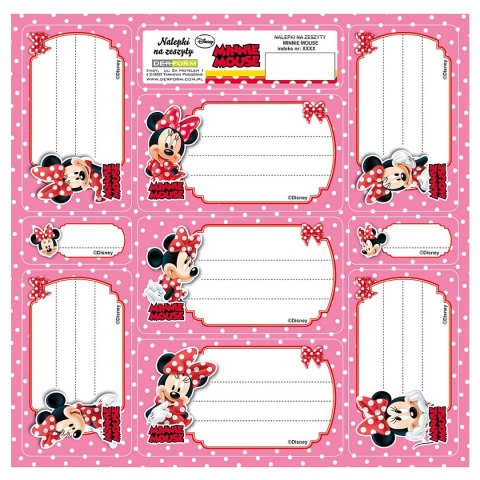 Naklejka na zeszyt Myszka Minnie [mm:] 165x165 Derform (NNZMM) Derform