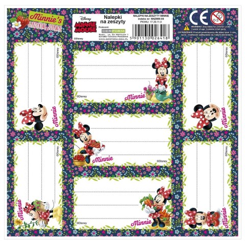 Naklejka na zeszyt Myszka Minnie [mm:] 165x165 Derform (NNZMM) Derform