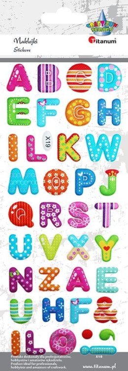 Naklejka (nalepka) Craft-Fun Series alfabet Titanum (X19) Titanum