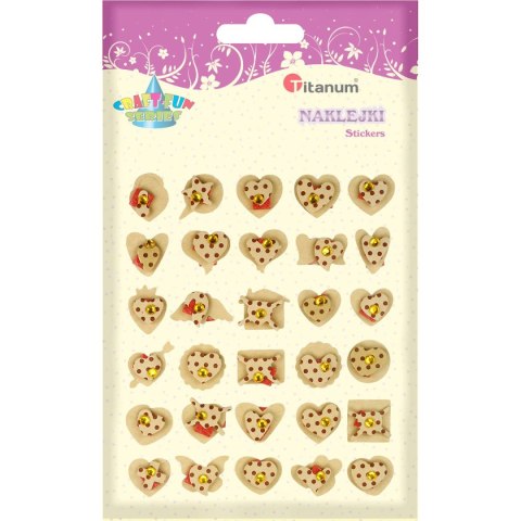 Naklejka (nalepka) Craft-Fun Series serca, motylki Titanum (MT) Titanum