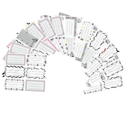 Naklejka (nalepka) monochrome na zeszyt op 25szt Ev-corp (2401) Ev-corp