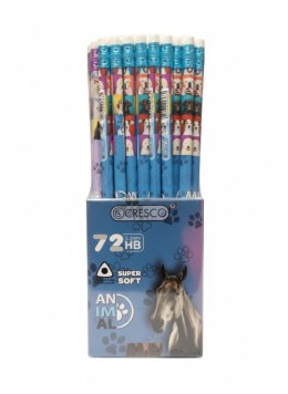 Ołówek trójkątny ANIMALS 215031 HB Cresco (Z GUMKĄ) Cresco