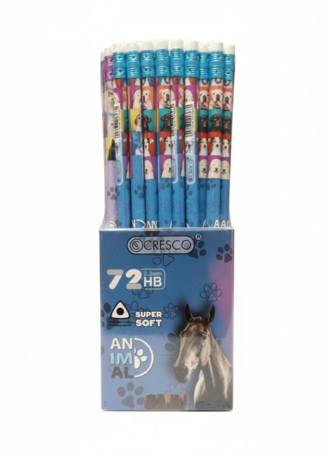 Ołówek trójkątny ANIMALS 215031 HB Cresco (Z GUMKĄ) Cresco