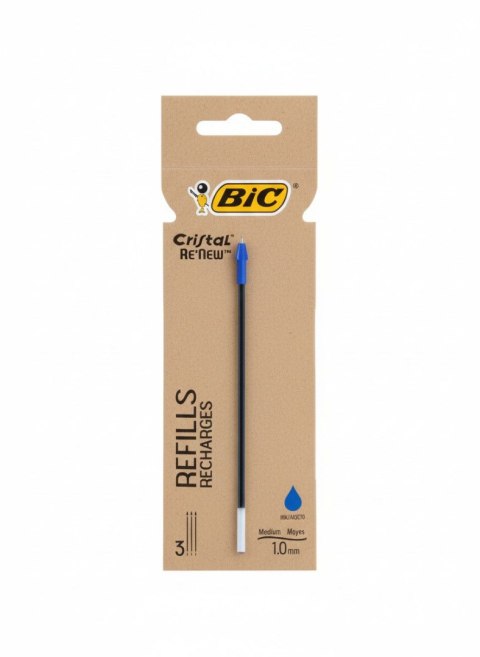 Wkład do długopisu standardowy 3szt na bl wkład niebieski 1,0mm Bic (503838) Bic