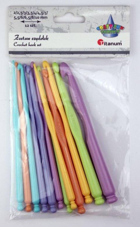 Zestaw do szydełkowania Craft-Fun Series szydełka plastikowe 12 rozmiarów Titanum (25JP0216) Titanum