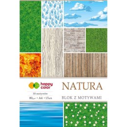 Zeszyt papierów kolorowych Natura 30 motyw A4 80g 15k Happy Color (3808 2030-K) Happy Color
