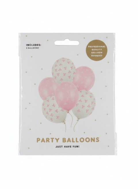 Balon gumowy Kokardki różowy 300mm Partydeco (SB14P-340-000-6) Partydeco