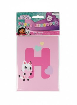 Baner Happy Birthday Koci Domek Gabi, 180 x 15 cm Partydeco (GRL129) Partydeco