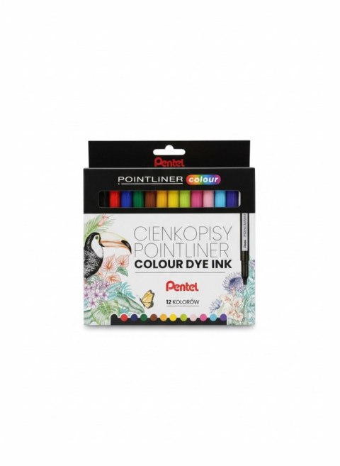 Cienkopis POINTLINER COLOUR wkład mix 0,4mm 12kol. Pentel (S40-ST12PL) Pentel
