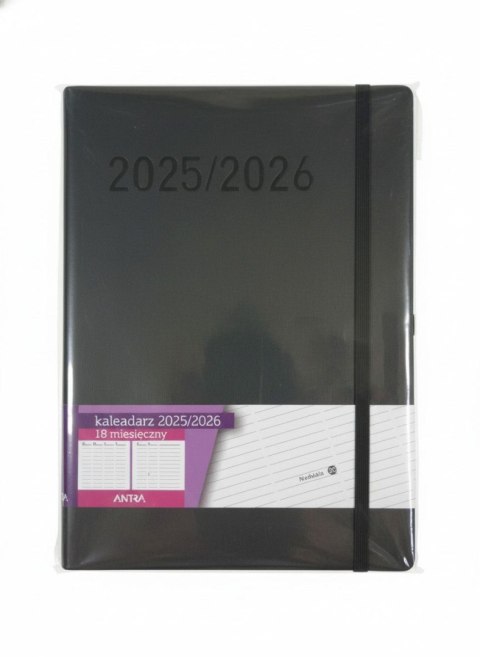 Kalendarz książkowy (terminarz) 18-M-CY TNS GRAFITOWY B5 Antra (2025/2026) Antra