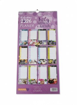 Kalendarz ścienny planer KOTY 450mm x 210mm Kukartka (KALP) Kukartka