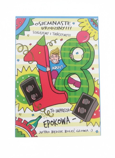 Kartka składana 18-stka chłopak 2 B6 Henry (5908451980252) Henry