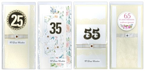 Kartka składana urodziny cyfra ręcznie zdobiona DL Deco Styl (DL) Deco Styl