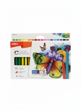 Kredki świecowe COLOR EMOTION 18 KOLORÓW trójkątne 18 kol. Deli (EC20010) Deli