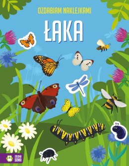 Książeczka edukacyjna Ozdabiam naklejkami. Łąka Zielona Sowa Zielona Sowa