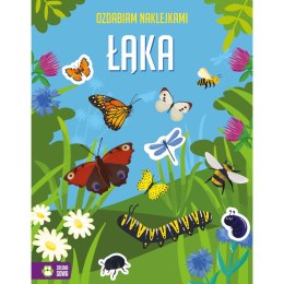 Książeczka edukacyjna Ozdabiam naklejkami. Łąka Zielona Sowa Zielona Sowa