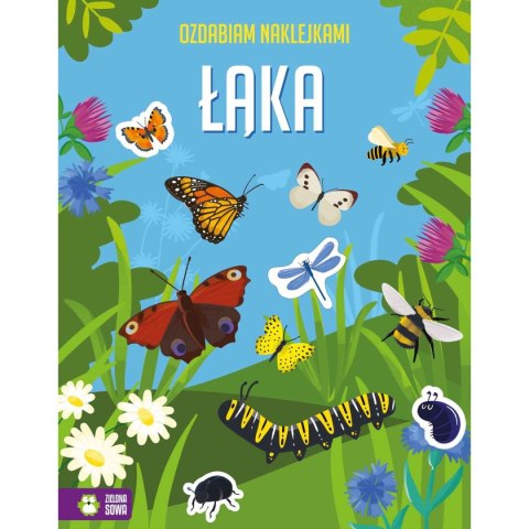 Książeczka edukacyjna Ozdabiam naklejkami. Łąka Zielona Sowa Zielona Sowa