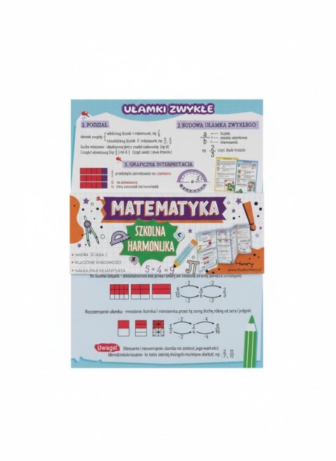 Książeczka edukacyjna Ściąga harmonijka Matematyka ułamki zwykłe i dziesiętne Henry (5905701489176) Henry