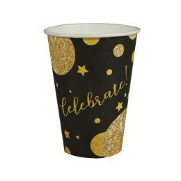 Kubek jednorazowy Glam Party (8 szt.) czarne papier 200ml Arpex (DC9128CZA) Arpex