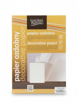 Papier ozdobny (wizytówkowy) gładki satynowany A4 kremowy 120g Galeria Papieru (206802) Galeria Papieru