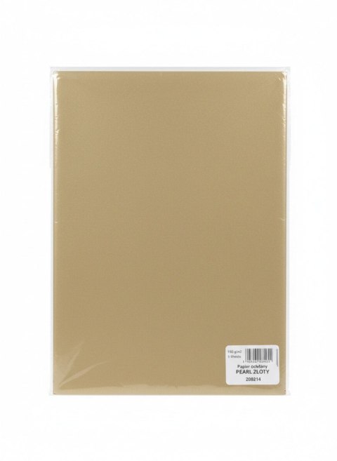 Papier ozdobny (wizytówkowy) pearl A4 złoty 135g Galeria Papieru (206214) Galeria Papieru
