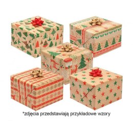 Papier pakowy ozdobny rolka gwiazdka [mm:] 700x2000 Pol-mak (P2_KRAFT_GW_5) Pol-mak