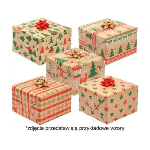 Papier pakowy ozdobny rolka gwiazdka [mm:] 700x2000 Pol-mak (P2_KRAFT_GW_5) Pol-mak