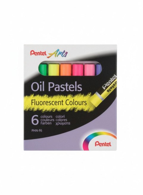 Pastele olejne 6kol fluorescencyjne 840010402490 6 kol. Pentel (PHN-F6) Pentel