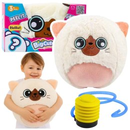 Piłka do skakania Rosnąca Pluszowa Kotek Biały Pompka 50 cm śr. 500mm Lean (28662) Lean