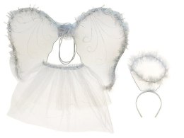 Skrzydełka aniołka 44x32,5cm, ze spódniczką dł.29cm, różdżka, aureolka Adar (613980) Adar