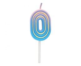 Świeczka urodzinowa cyferka B&C Neon 0, 44x28x12mm Godan (7C-SCN0) Godan