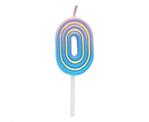 Świeczka urodzinowa cyferka B&C Neon 0, 44x28x12mm Godan (7C-SCN0) Godan