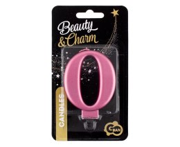 Świeczka urodzinowa metalik różowa cyferka 0 Godan (PF-SCR0) Godan